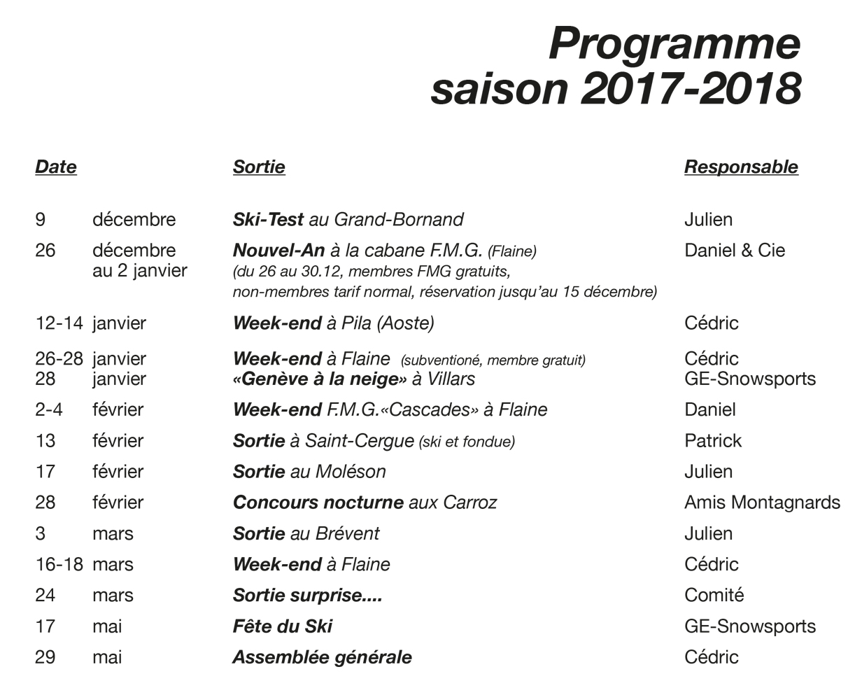 Programme 2016 2017